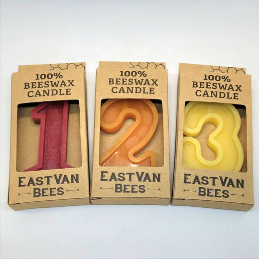Beeswax #9 Birthday Candles