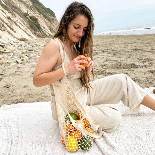 Mesh Market Bag - Pastel Blue