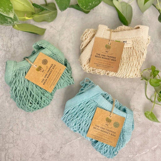 Mesh Market Bag - Pastel Blue