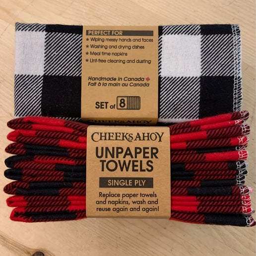 Cheeks Ahoy Unpaper Towels Black + White Plaid