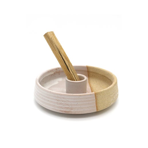 Palo Santo Burner - Beige w/ Ridges