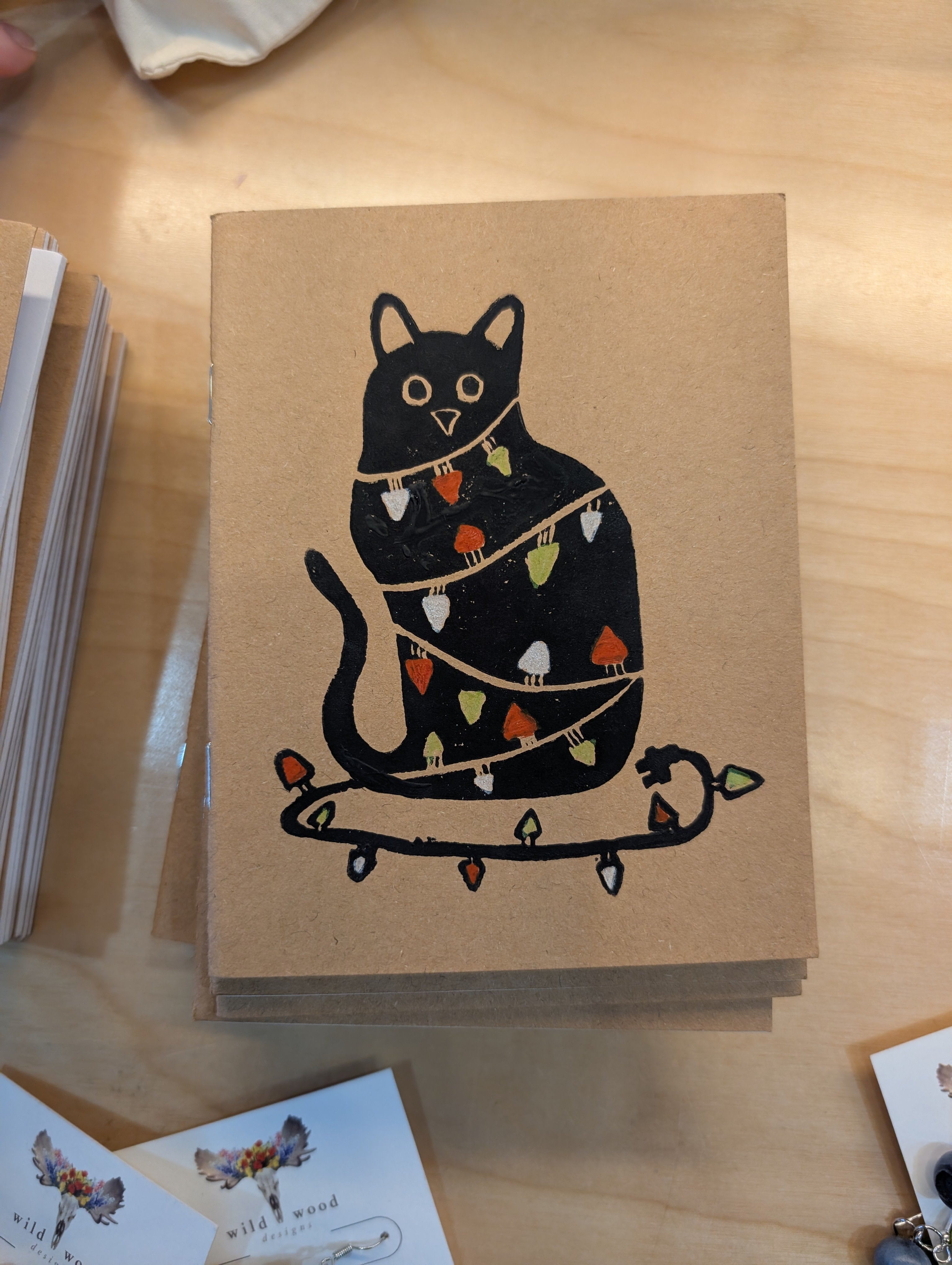 Wild Wood Design Notebook Cat