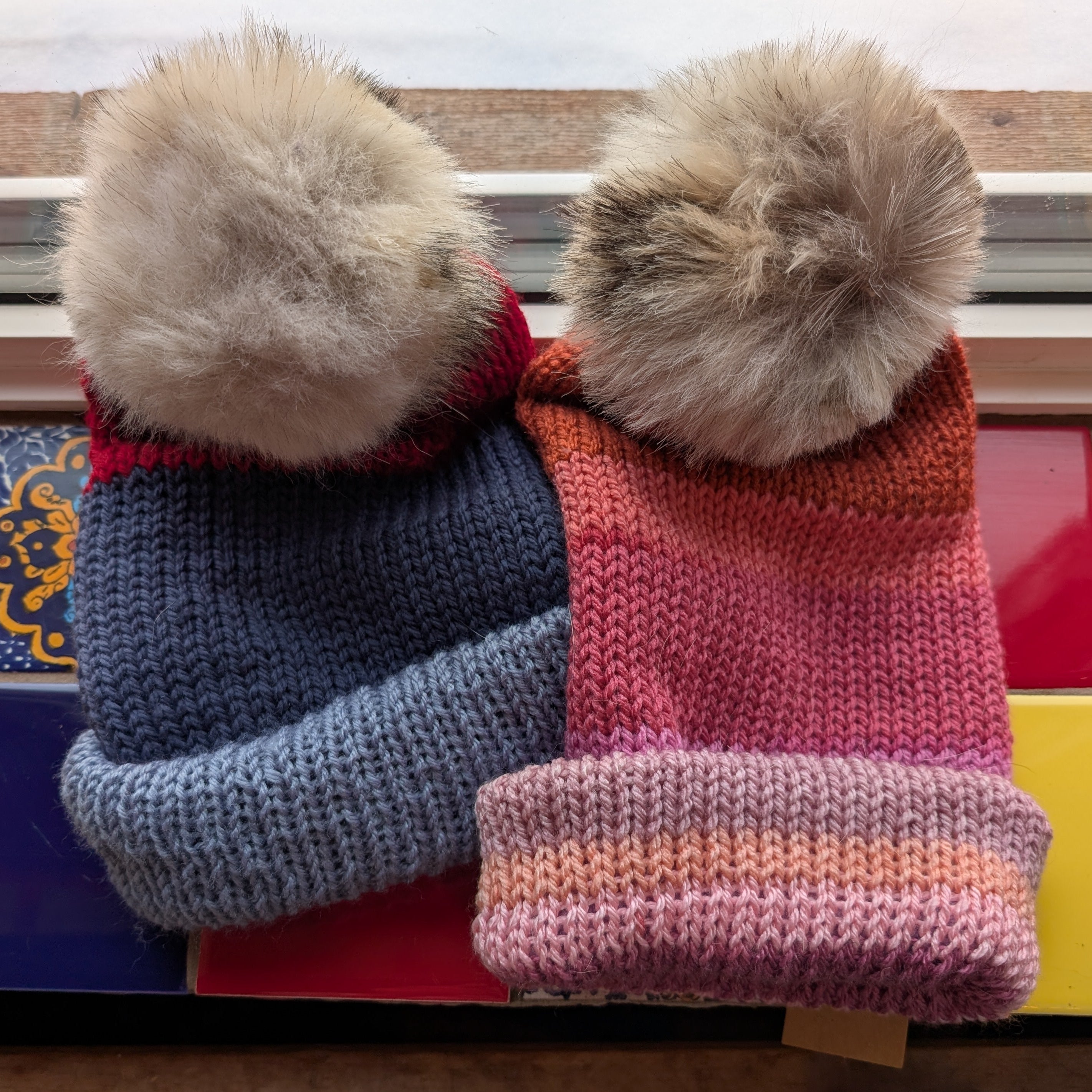 Morris Knits - Toque with Wolf Pom-Pom