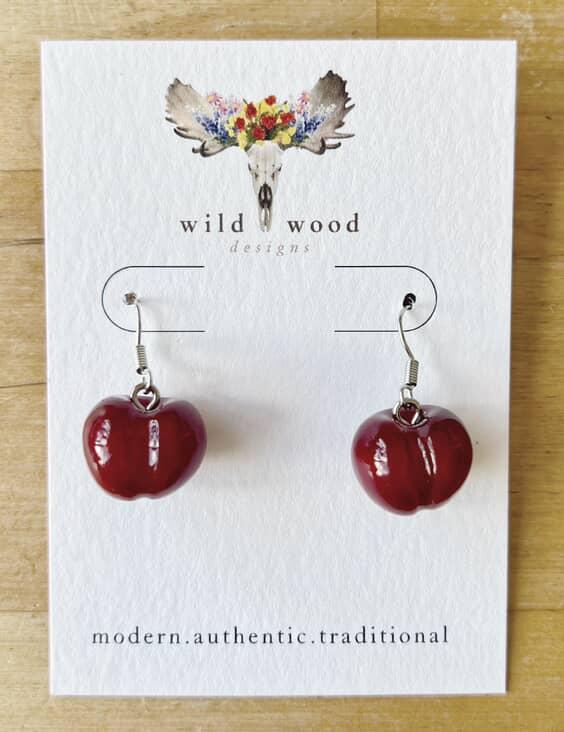 Wild Wood Design - Cherry Earrings
