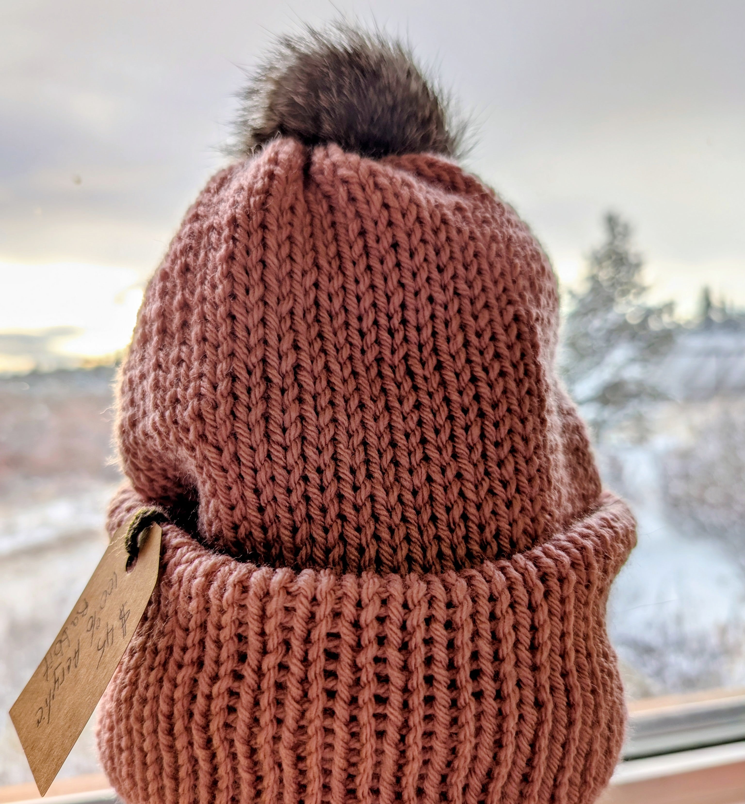 Morris Knits - Toque with Rabbit Pom-Pom