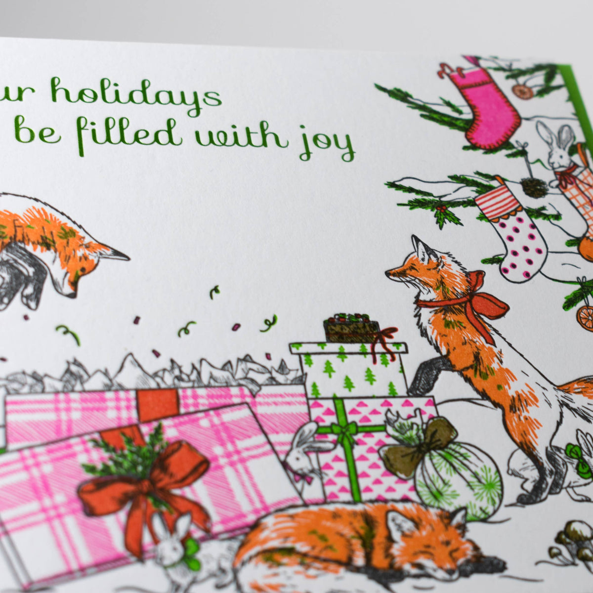 Foxes Christmas Morning Card