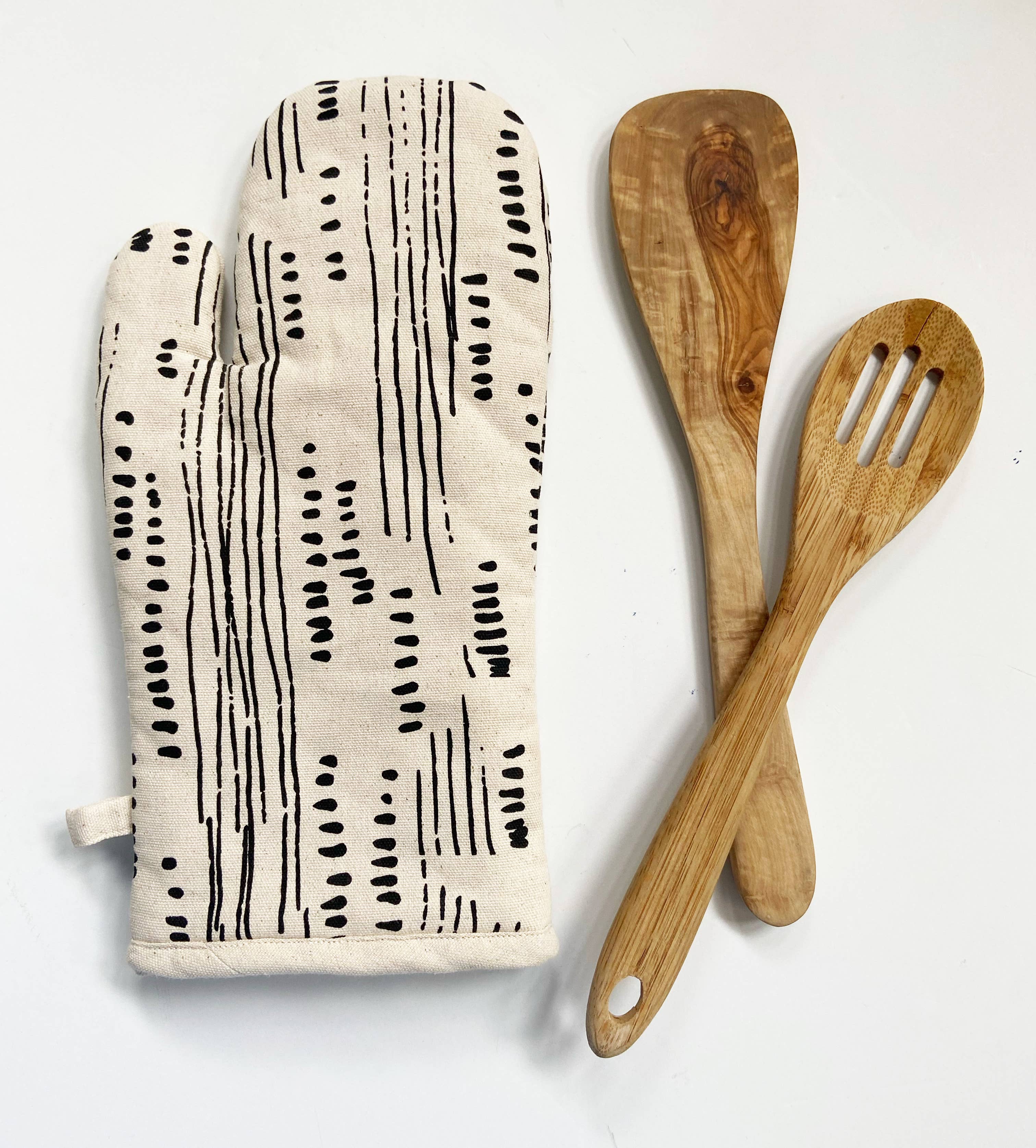 Cotton Oven Mitts Dots + Lines