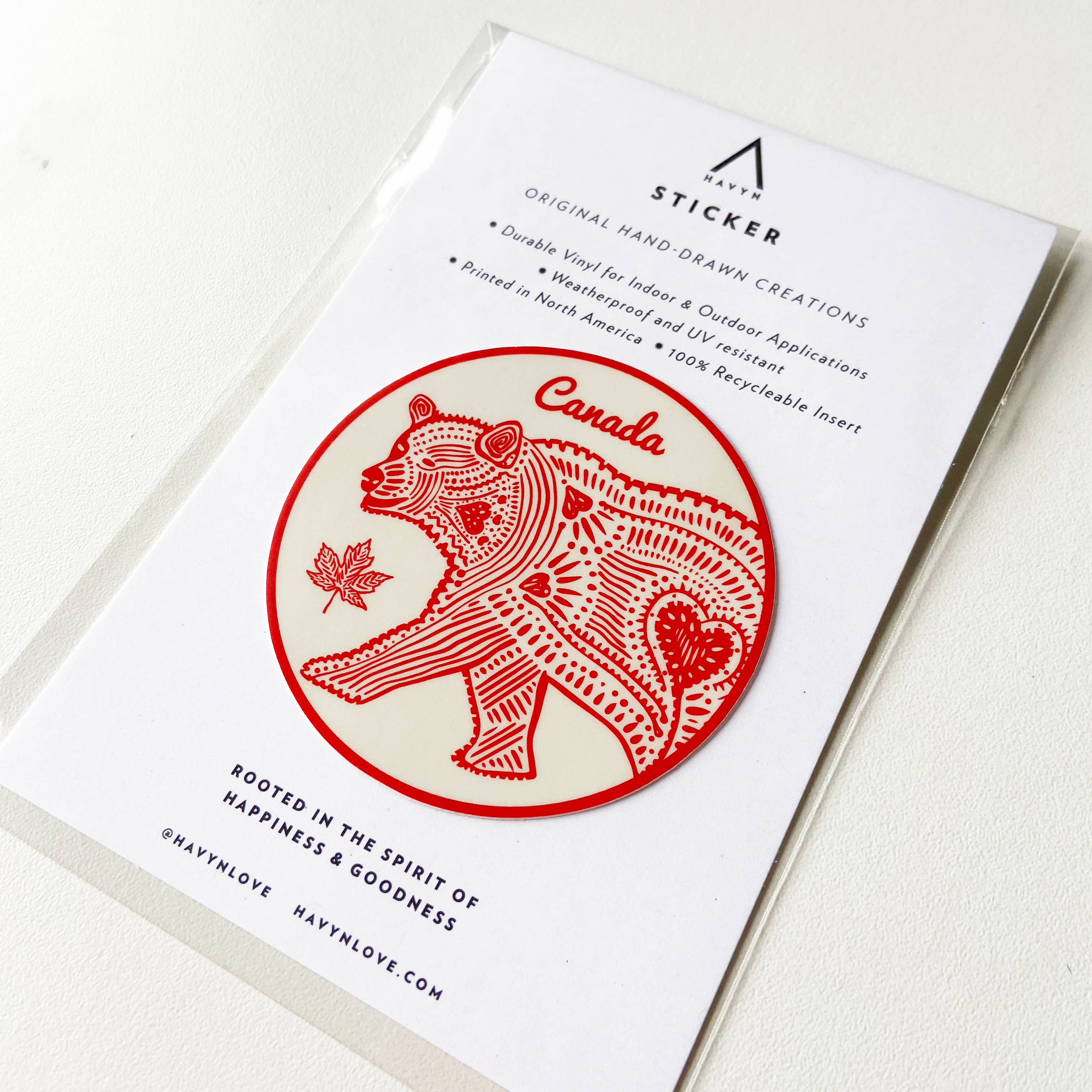 Canada Bear Vinyl Sticker