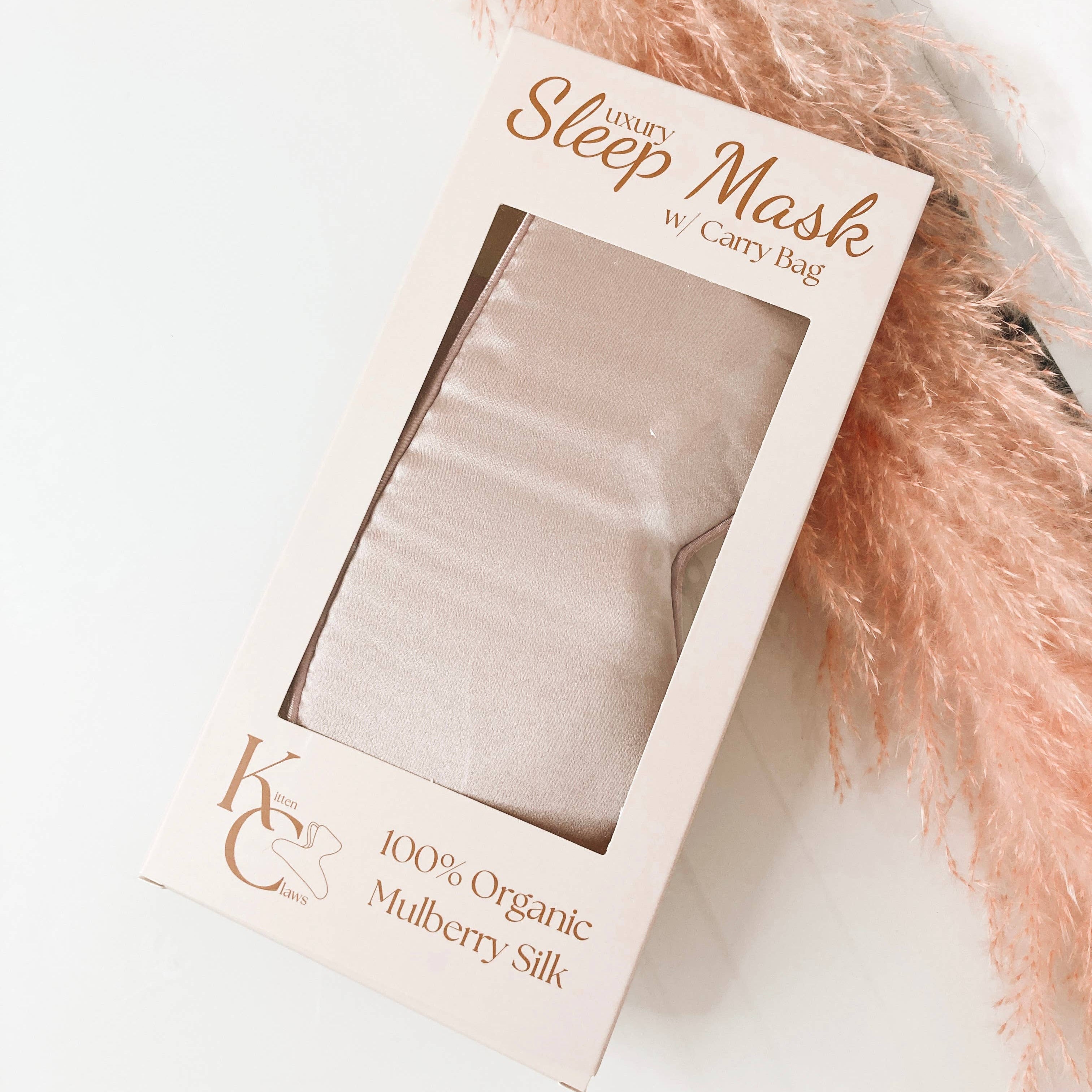 Sleep Mask 100% Organic Silk Rose