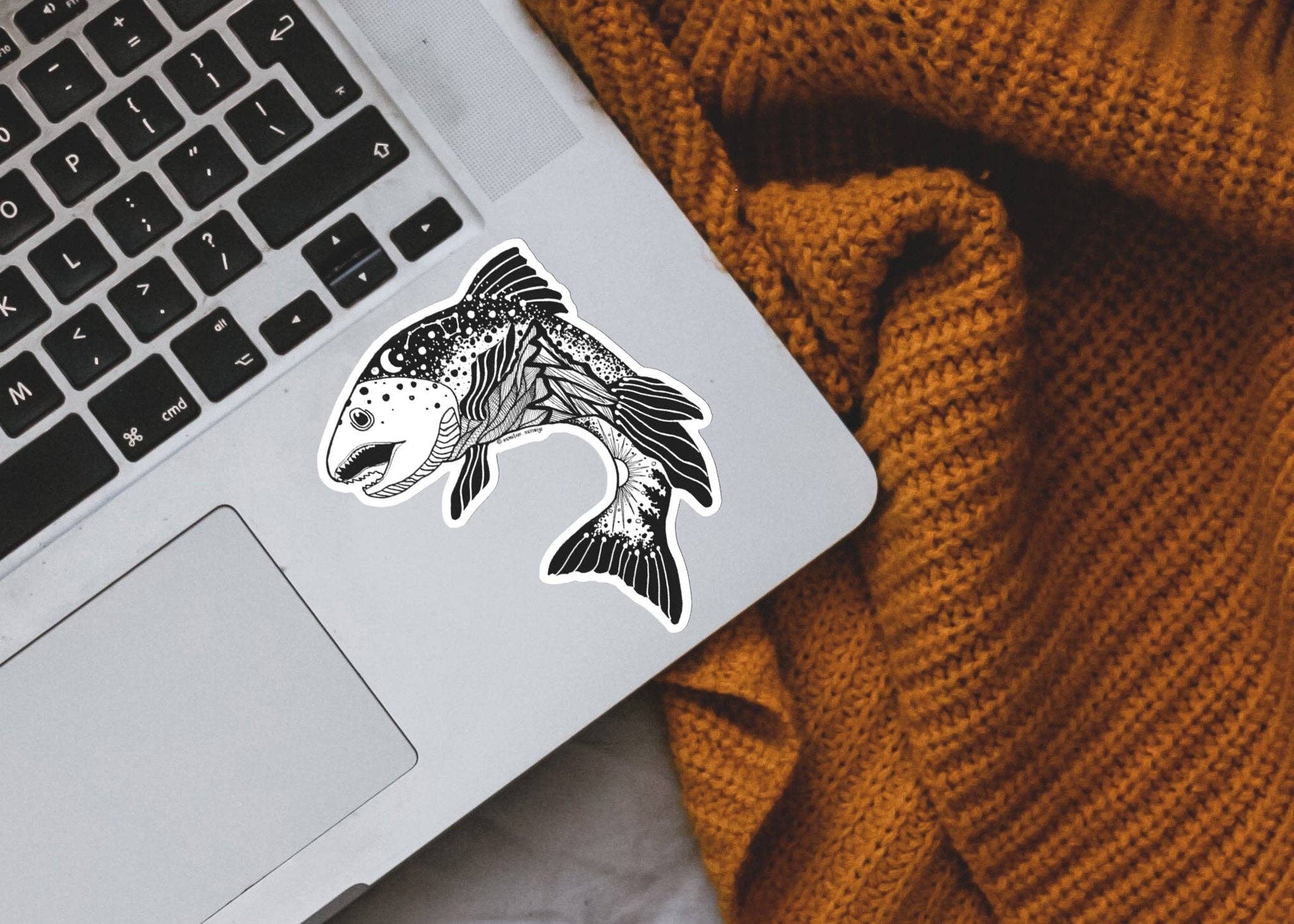 Salmon Art Sticker