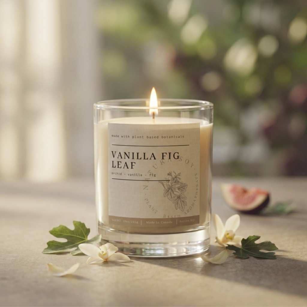 Soy Candle Tumbler Jar - Vanilla Fig Leaf