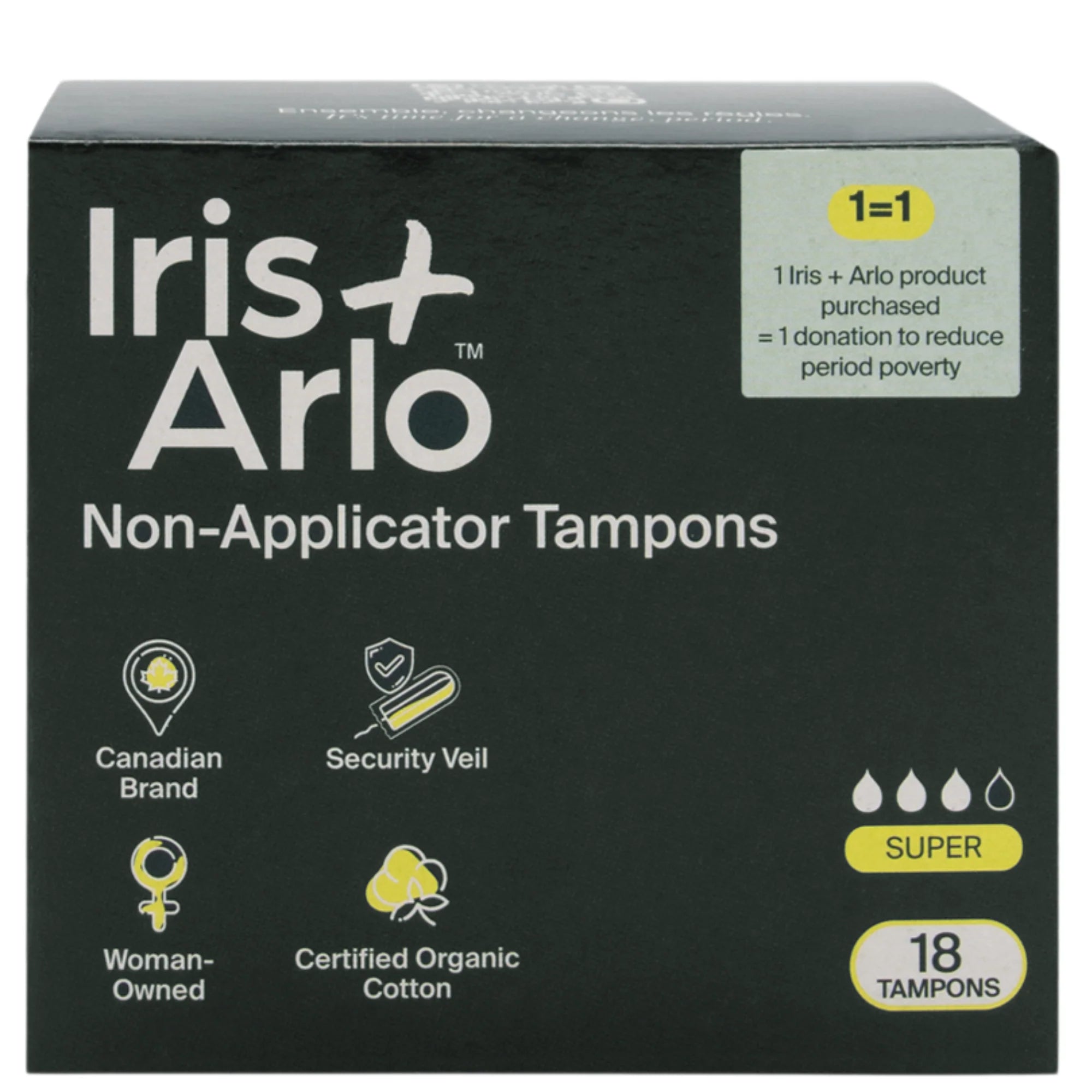 Iris + Arlo Organic Tampons Applicator Free
