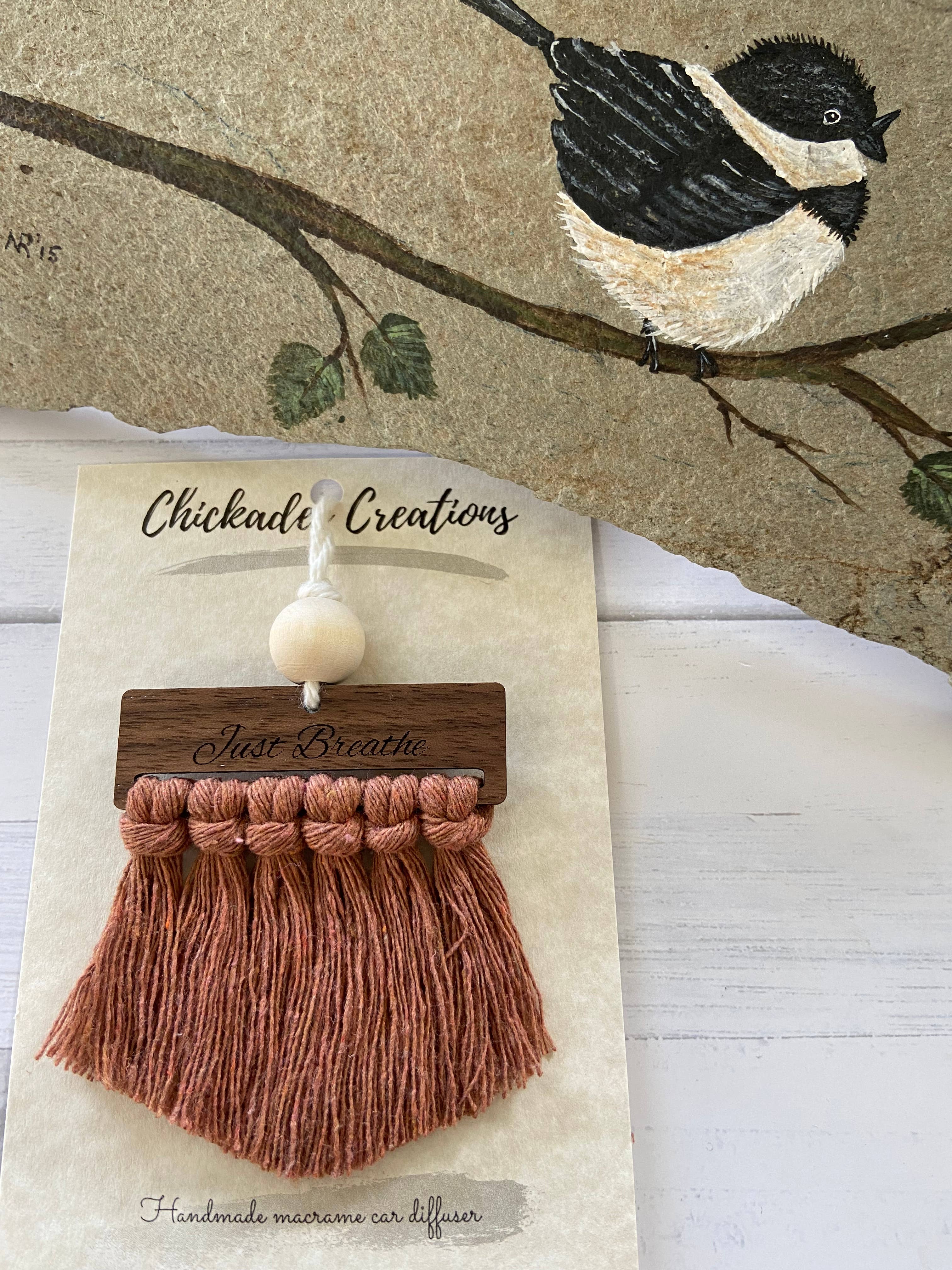 Macrame Car Diffuser Just Breathe
