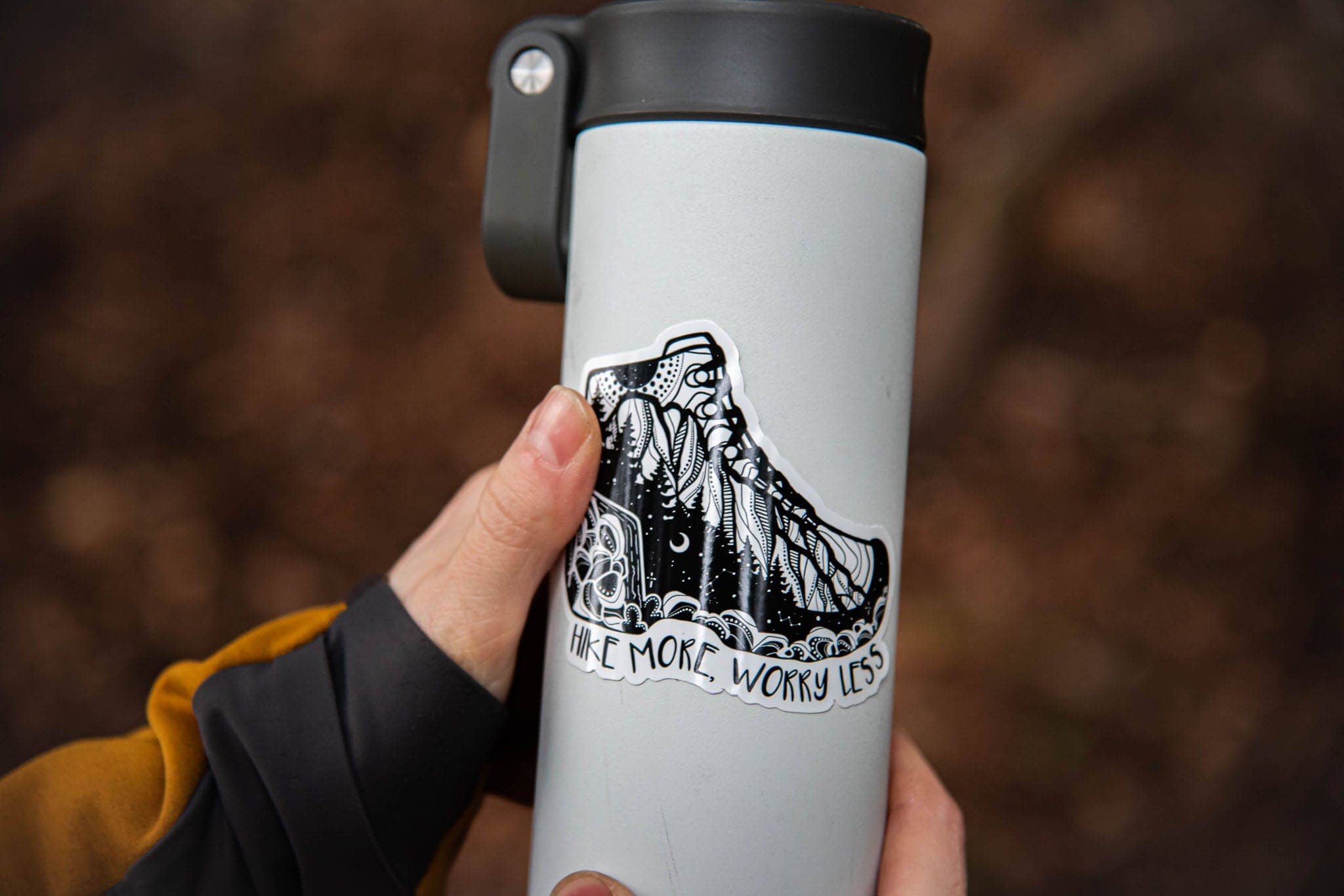 Hike More, Worry Less Sticker