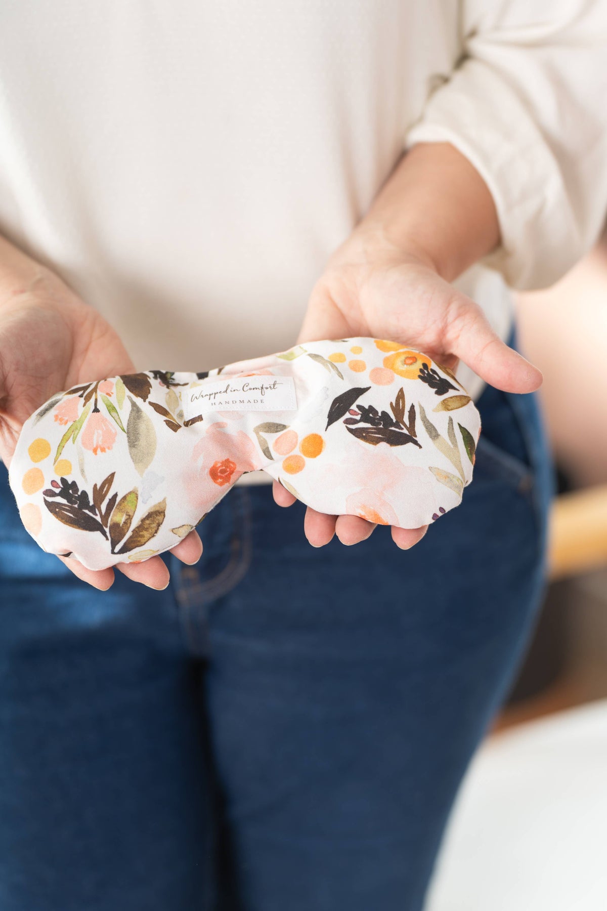 Organic Cotton Eye Pillow Dark Floral