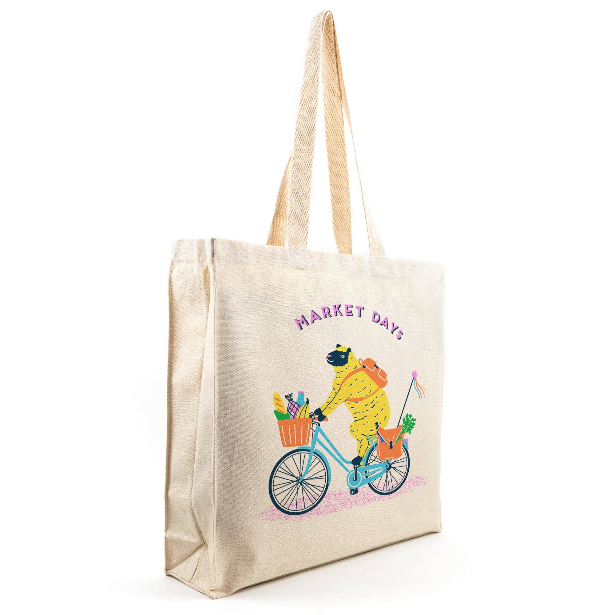 Tote Bag Sheep on a Bike