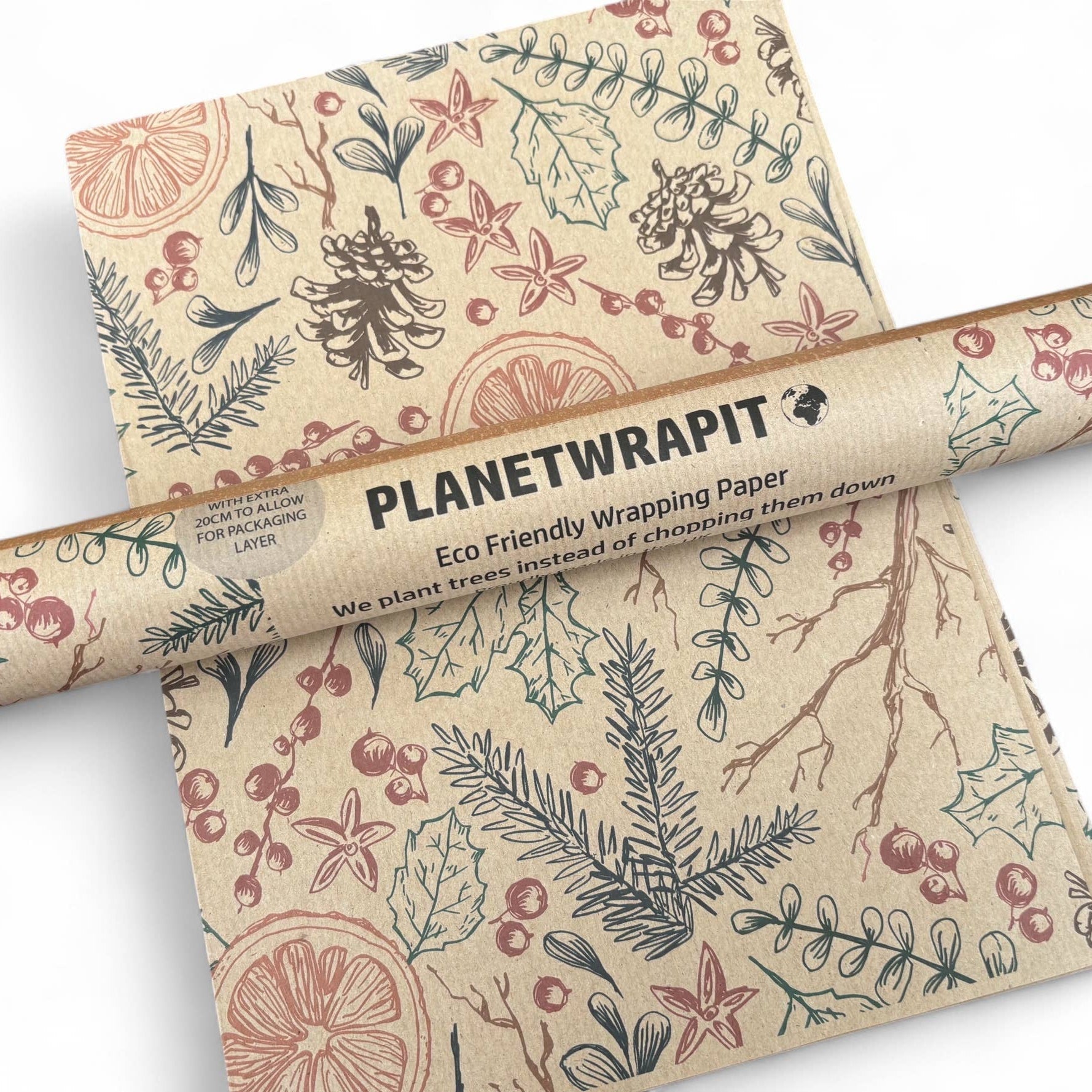 Christmas Dried Oranges Recycled Kraft Wrapping Paper