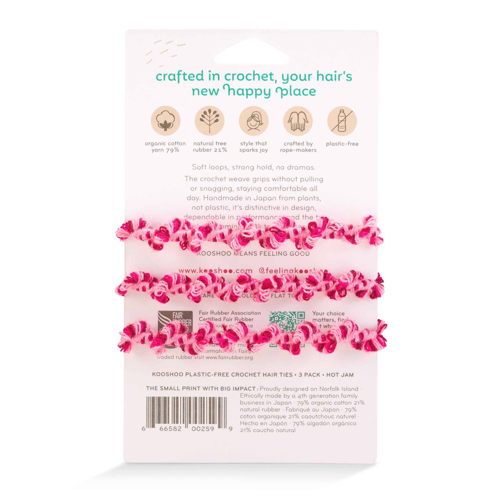 Crochet Hair Ties Hot Jam Pink