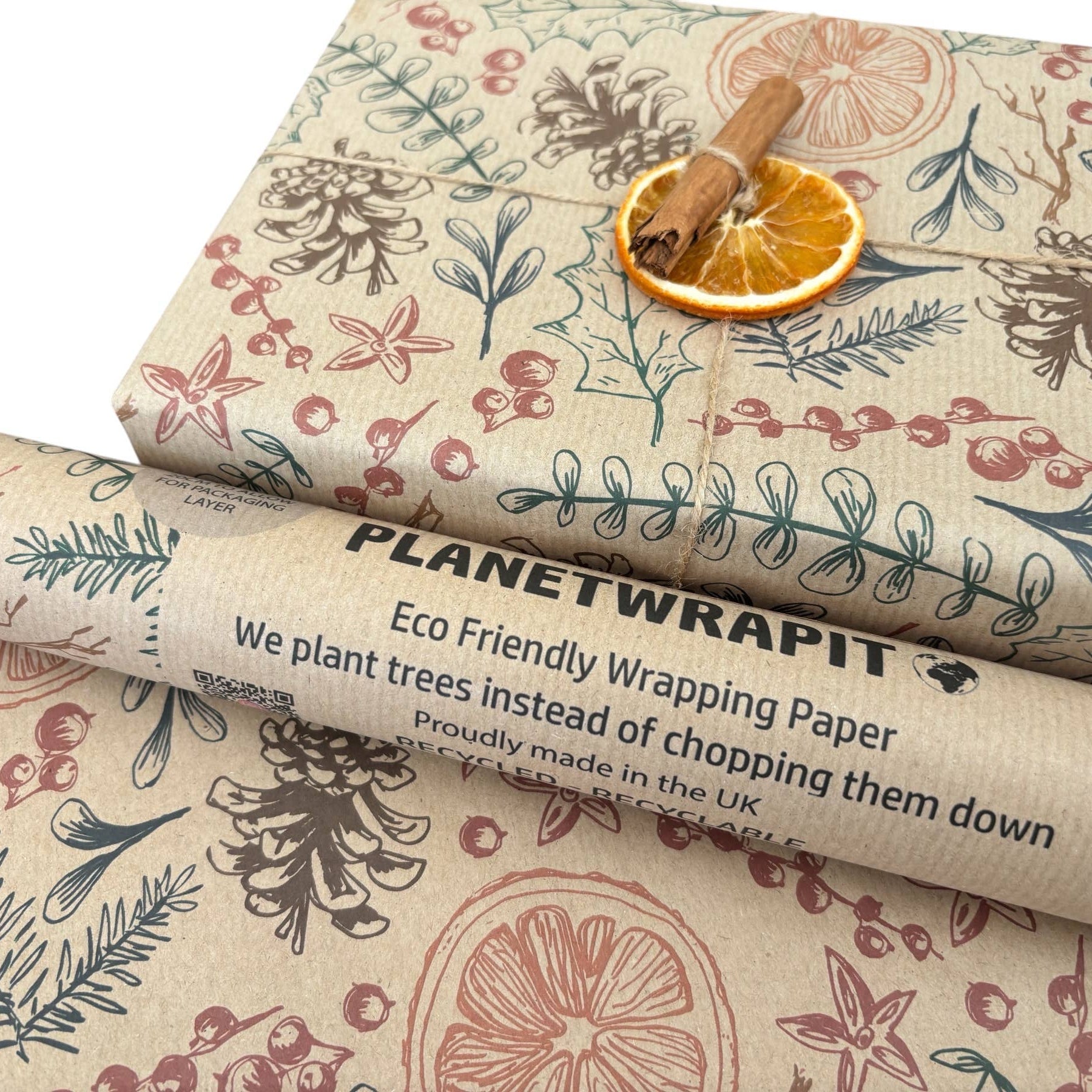 Christmas Dried Oranges Recycled Kraft Wrapping Paper