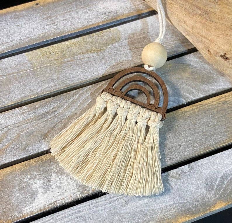 Macrame Car Diffuser Rainbow
