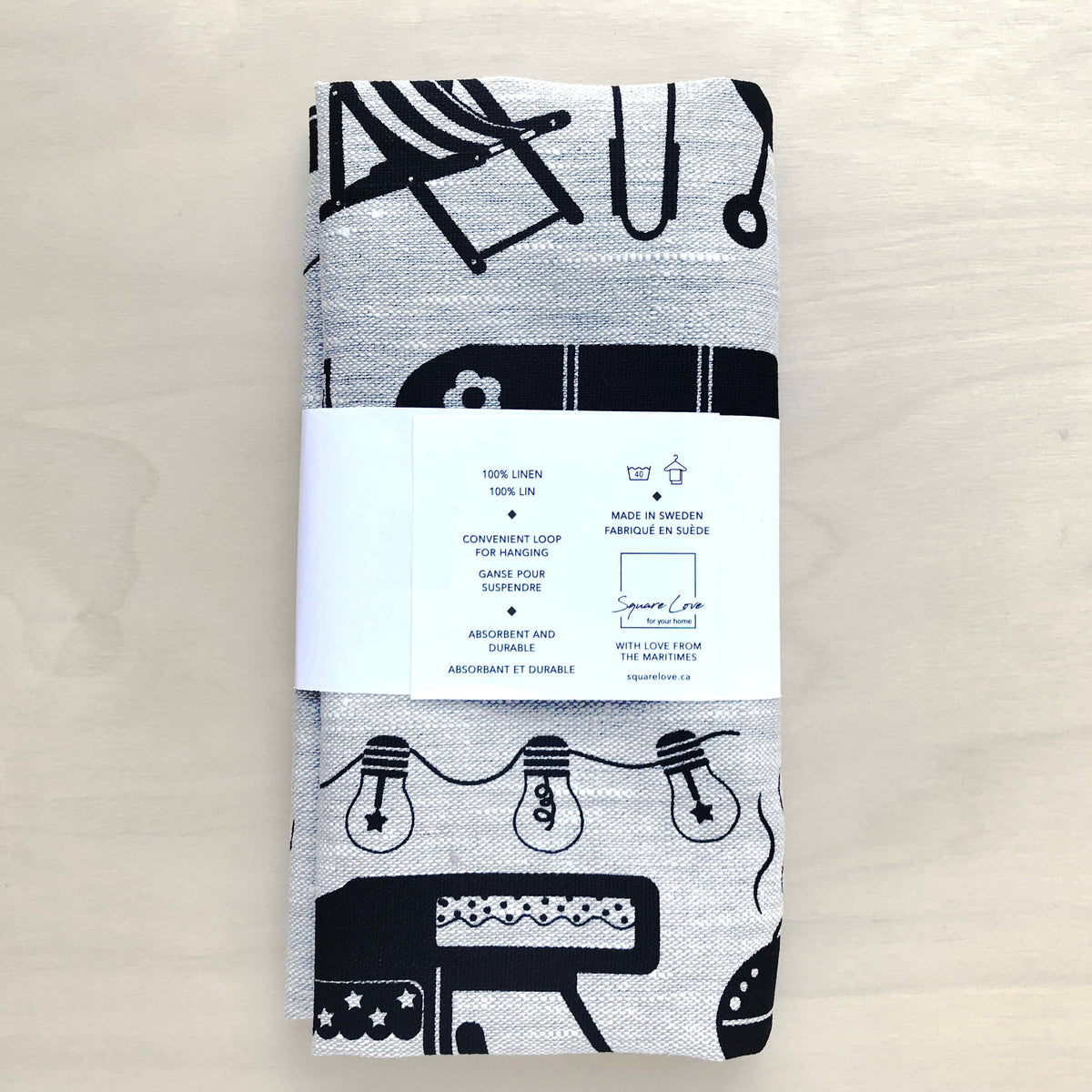 Linen Tea Towel Camping | 100% Linen
