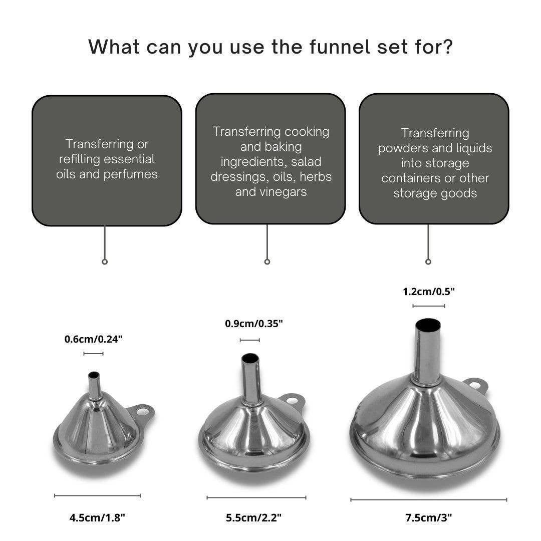 Kitchen Basics Stainless Steel Funnel Set