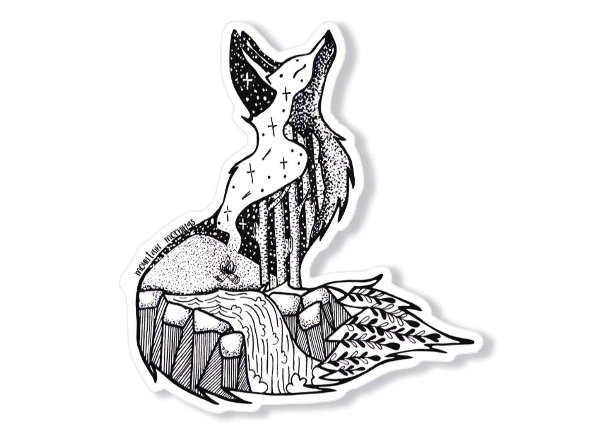 Fox Art Sticker
