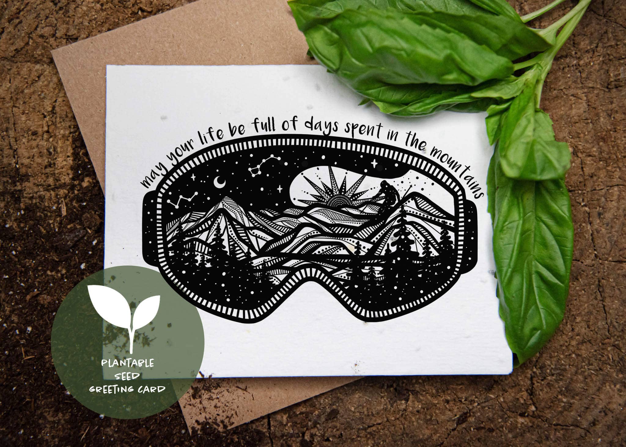 Plantable Basil Seed Card | May Your Life Be Full of Days in the Mountains
