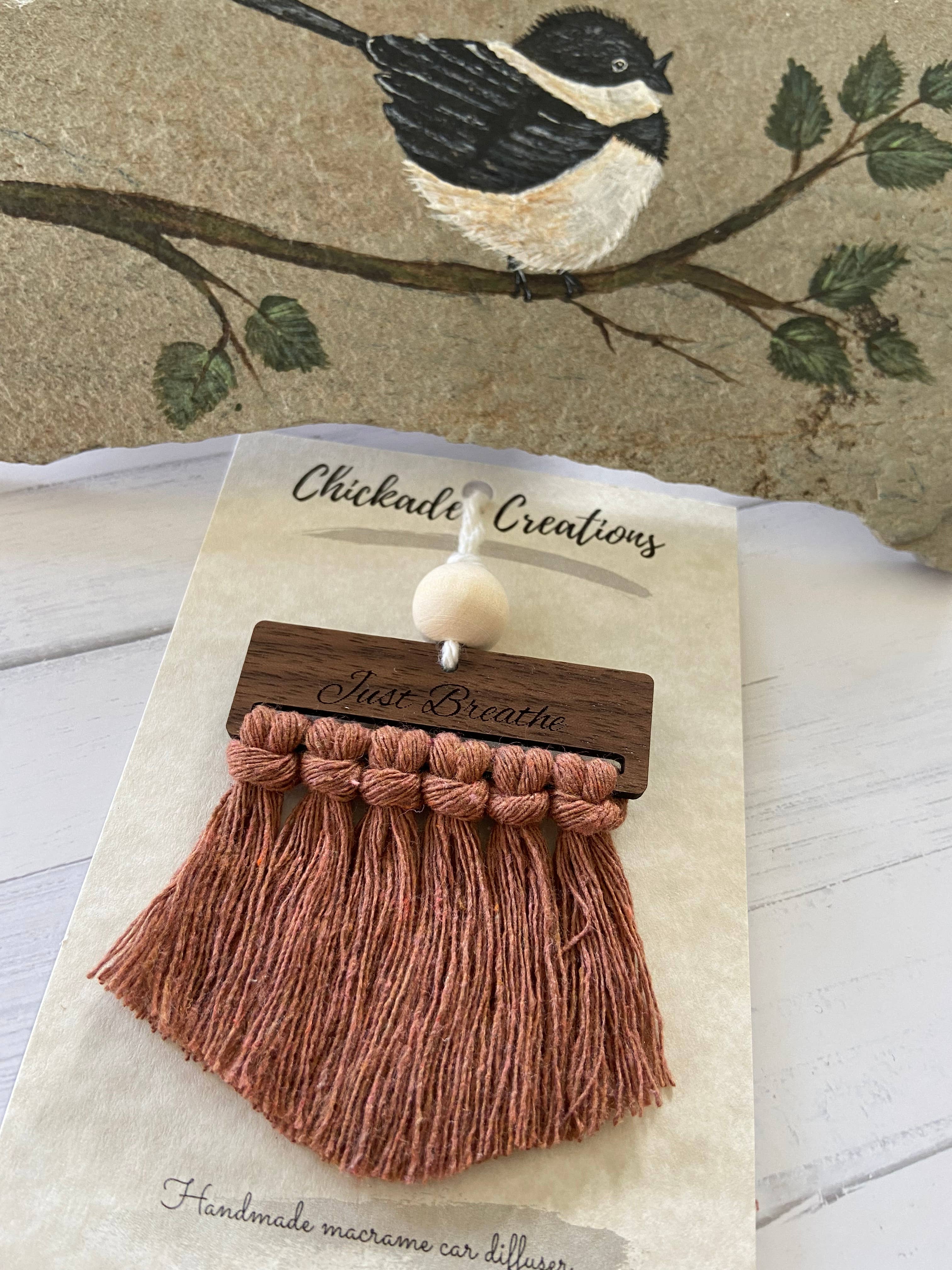 Macrame Car Diffuser Just Breathe