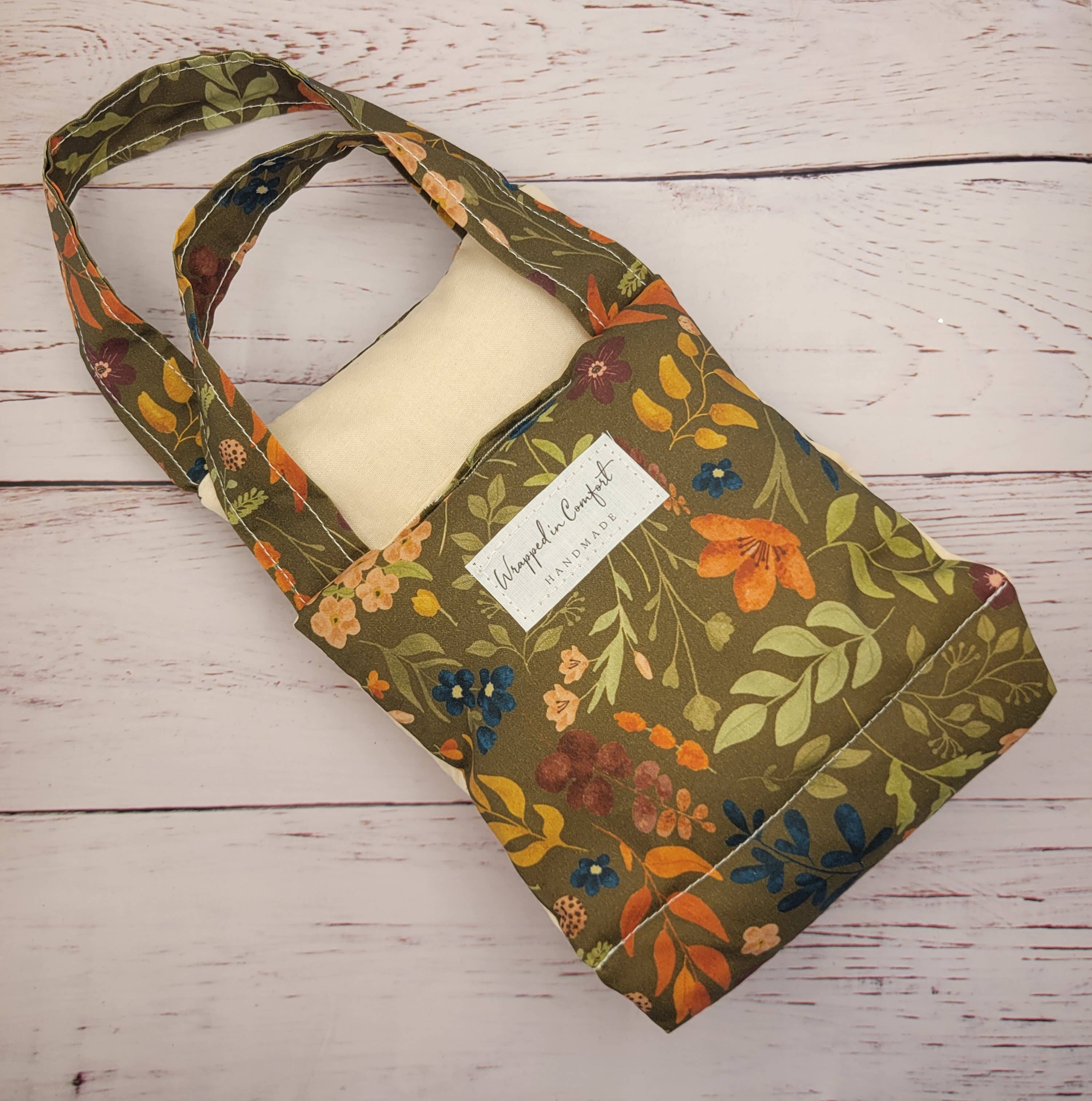 Organic Cotton Heating Pad + Neck Wrap FLORAL EARTHY