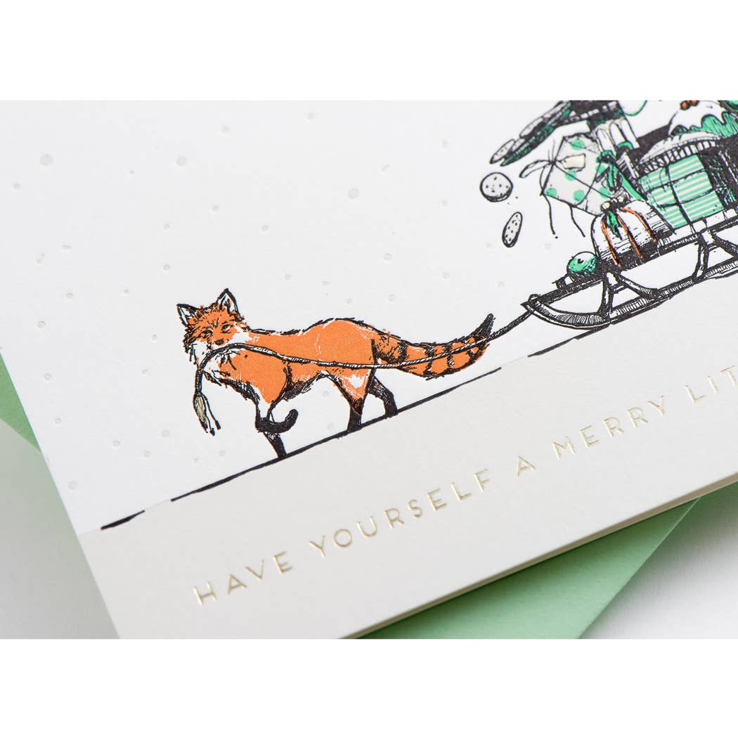 Merry Little Christmas Fox Card