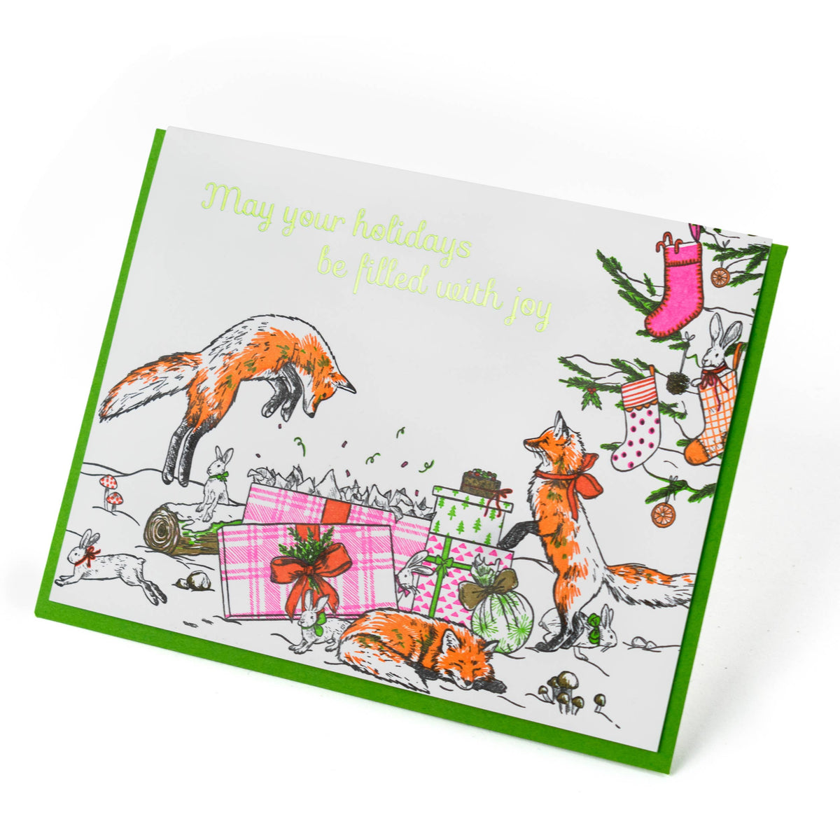 Foxes Christmas Morning Card