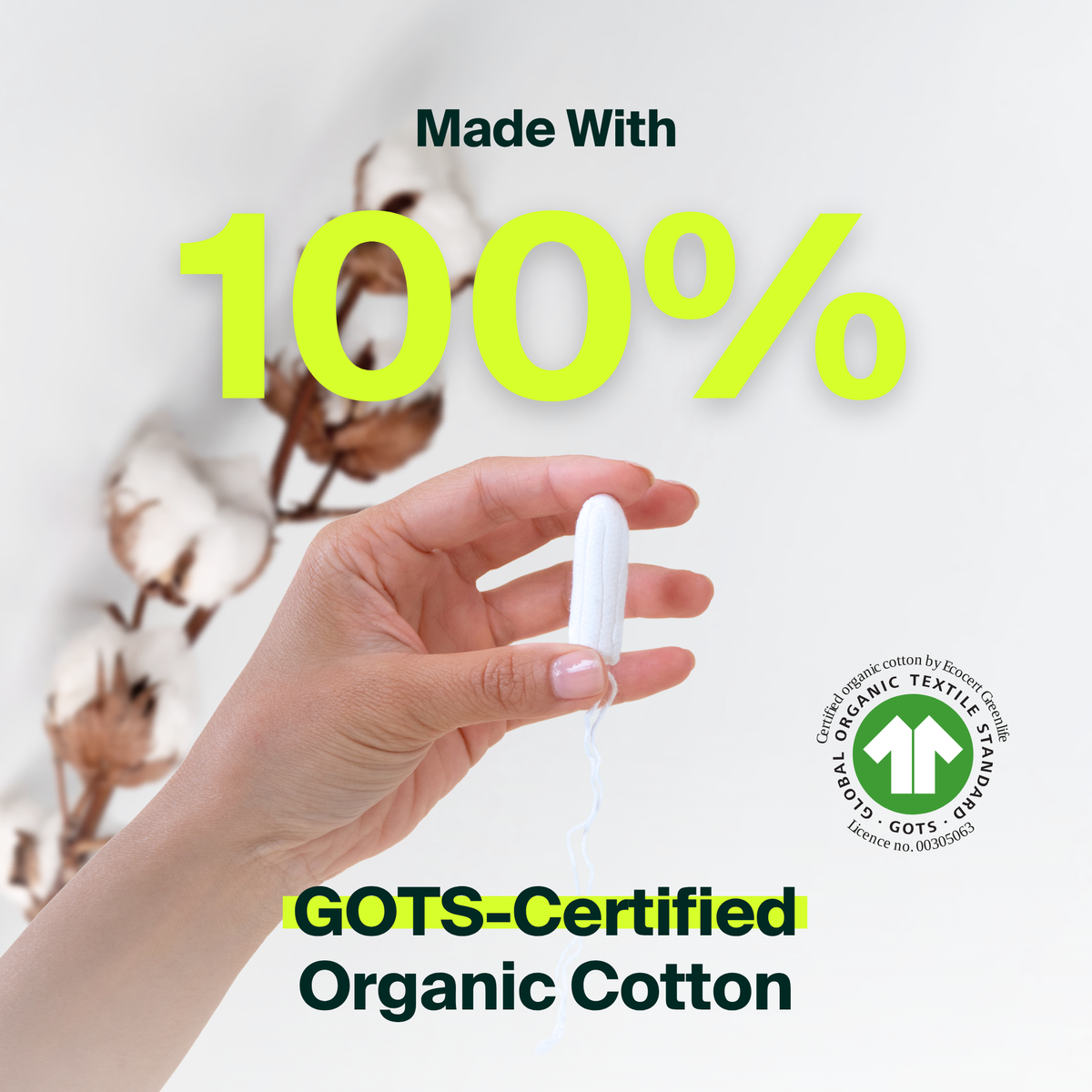 Iris + Arlo Organic Tampons Applicator Free