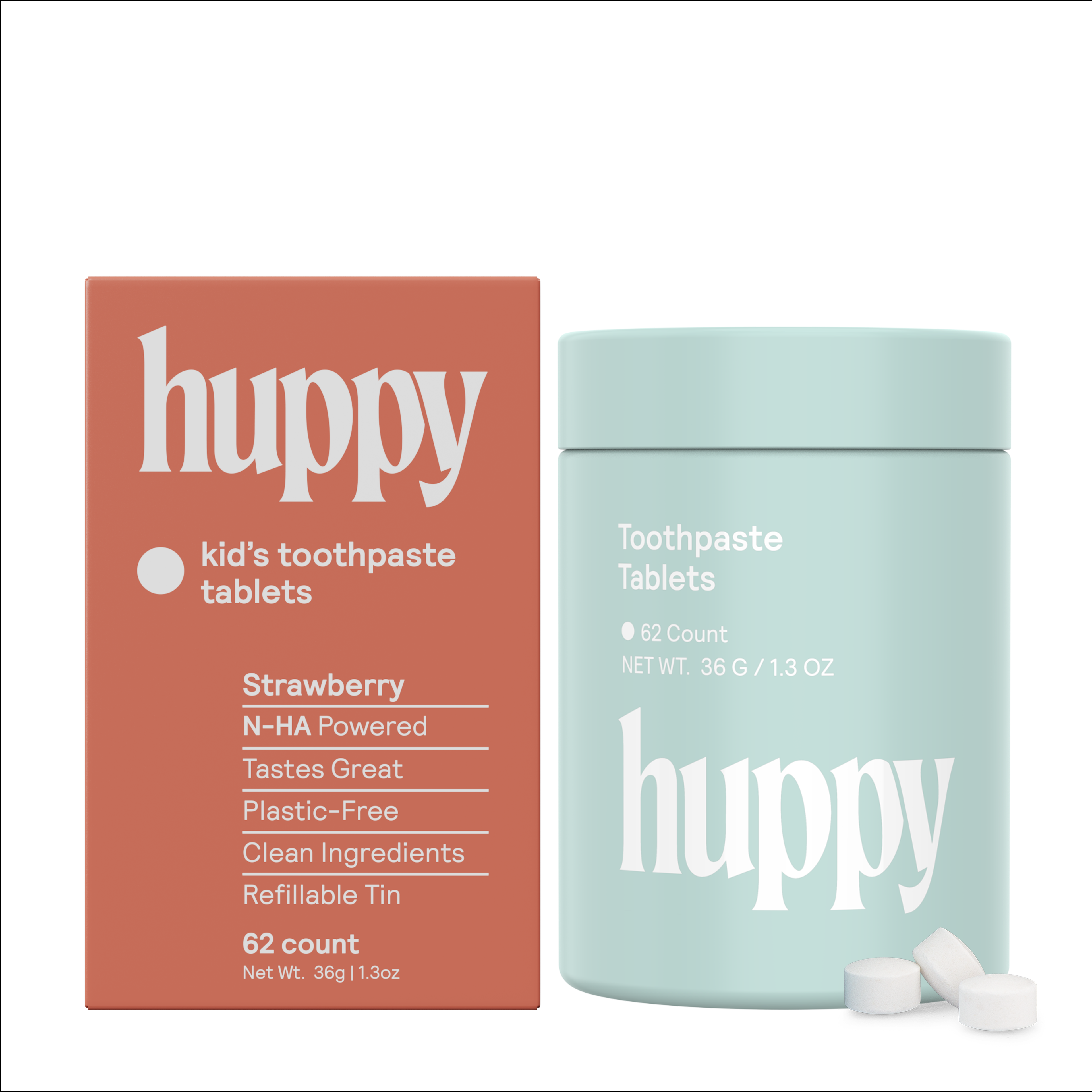 HUPPY Toothpaste Tablets Strawberry Tin