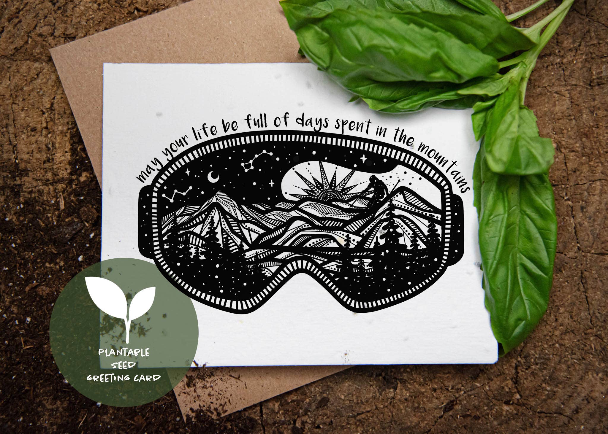 Plantable Basil Seed Card | May Your Life Be Full of Days in the Mountains