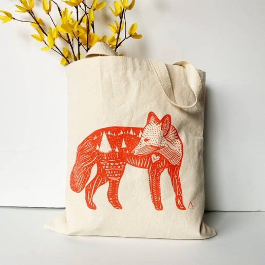 HAVYN Orange Fox Tote Bag