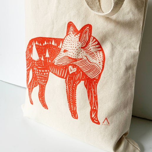 HAVYN Orange Fox Tote Bag