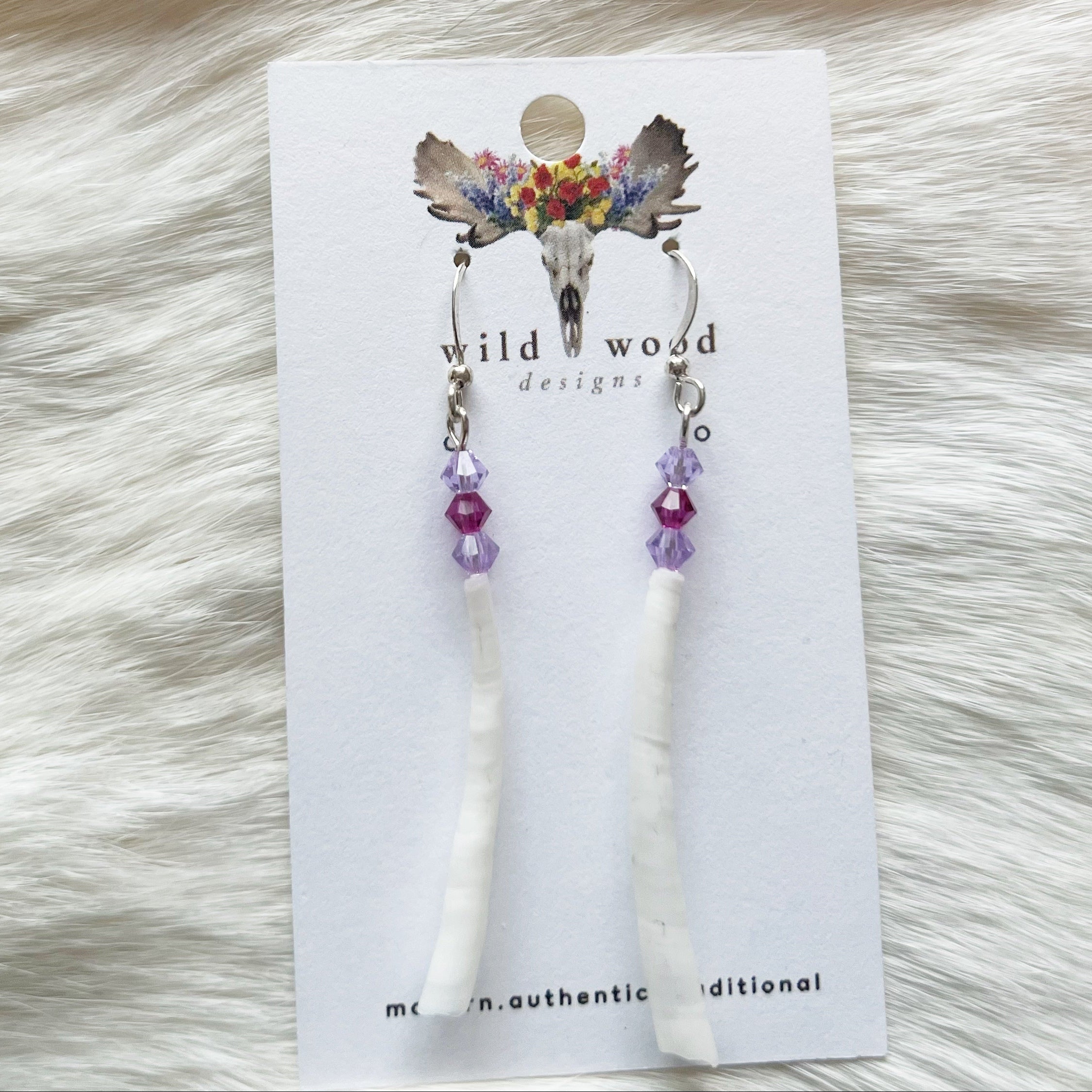 Wild Wood Design - Dentalium Shell Crystal Dangles