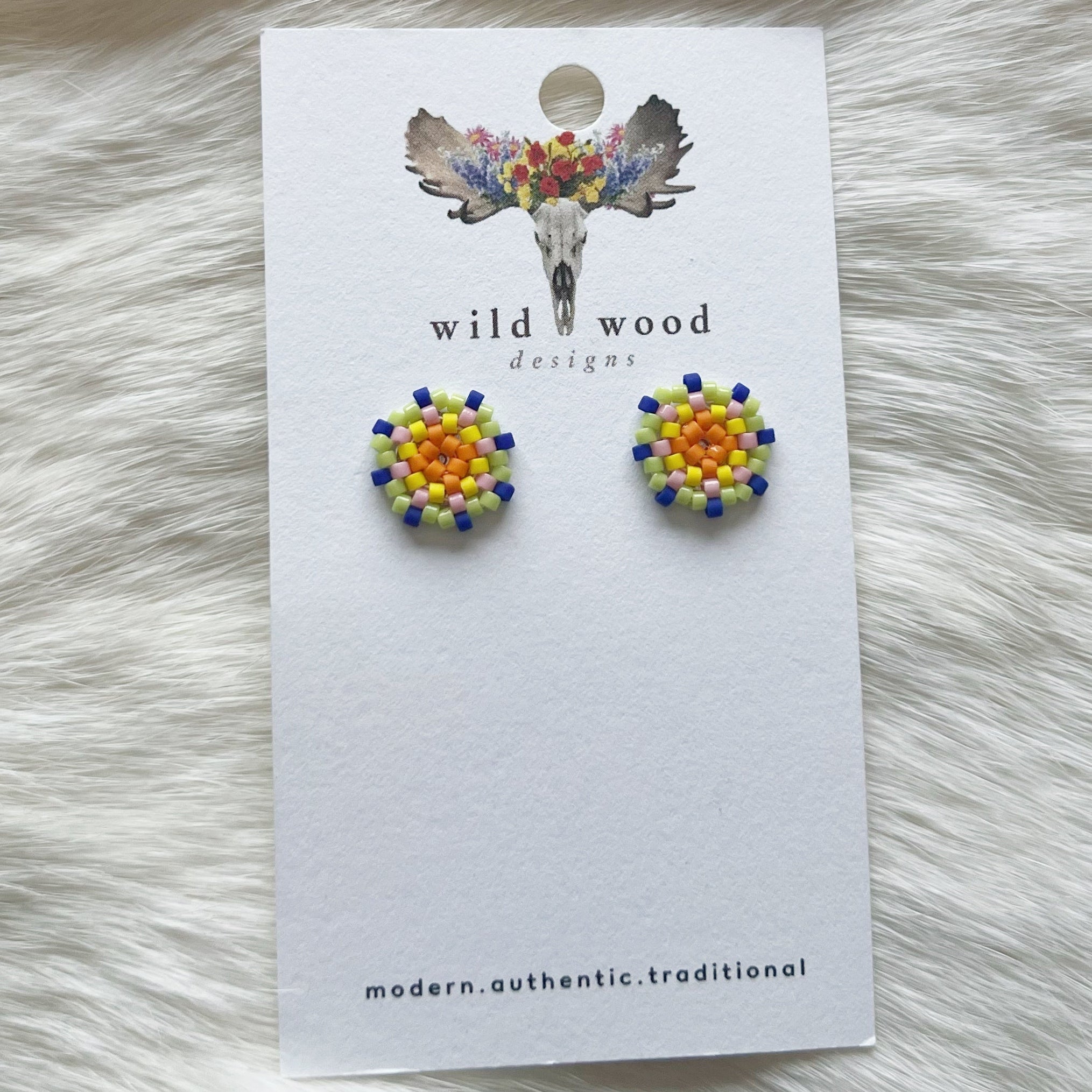 Wild Wood Design - Beaded Circle Studs