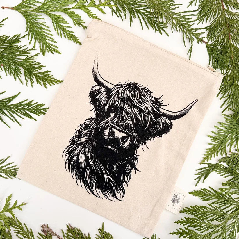 Bag Zipper Medium - Highland Cow