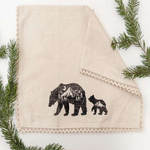 Linen Tea Towel Mama + Cub