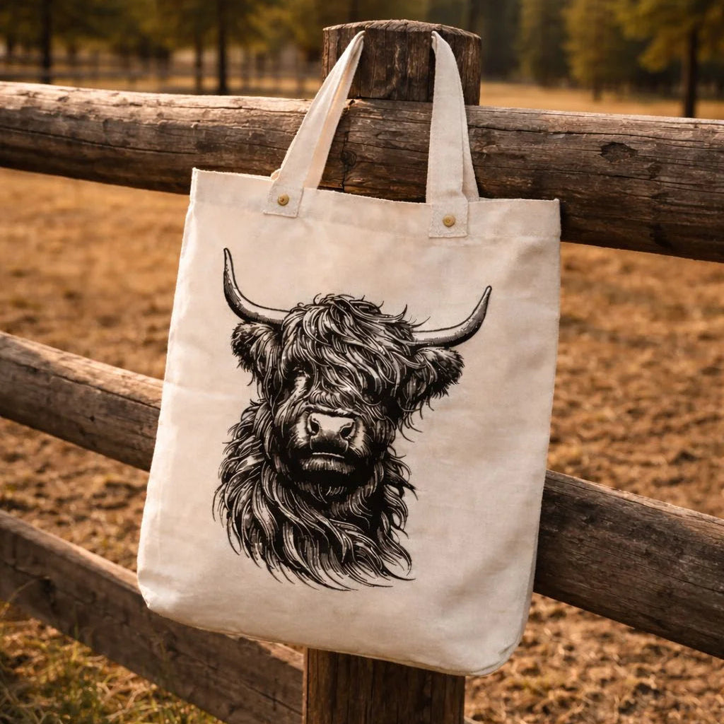 Tote Bag Organic Highland Cow
