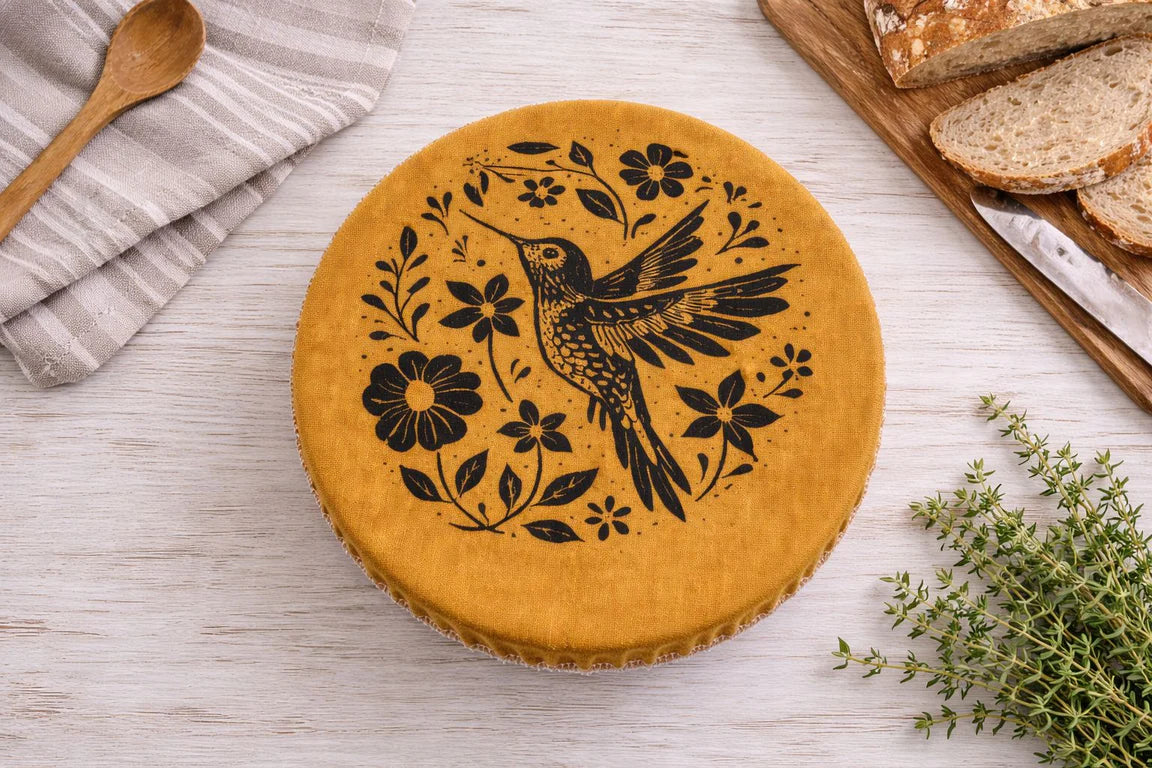 Cloth Bowl Cover XXL Golden Hummingbird