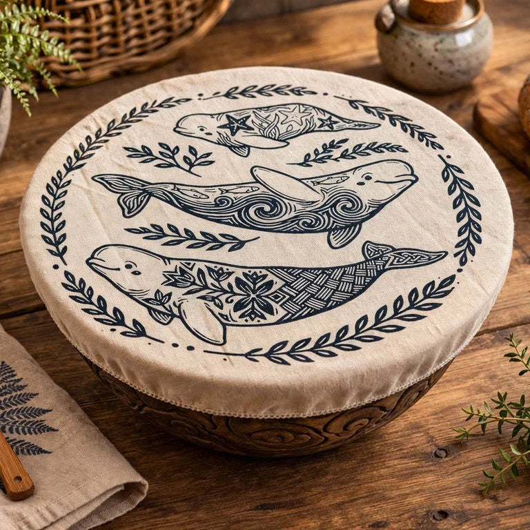 Cloth Bowl Cover XL Beluga Whale