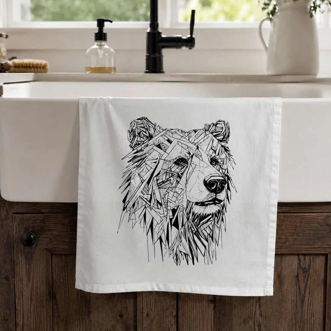 Organic Tea Towel Grizzly