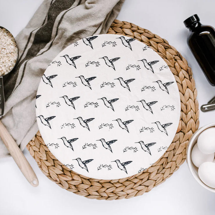 Cloth Bowl Cover Large - Humming Bird