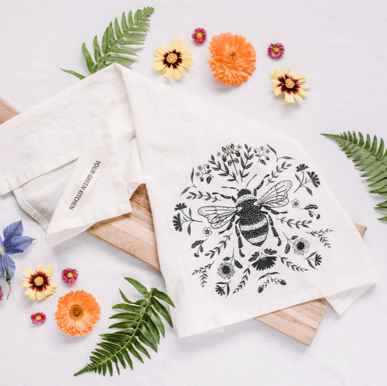 Organic Tea Towel Bee