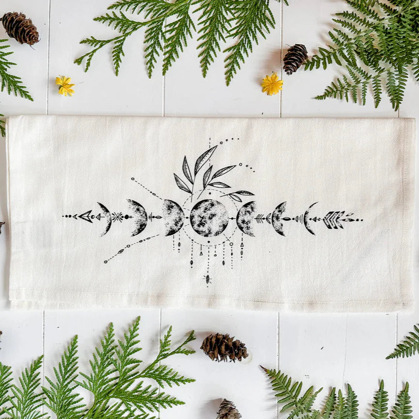 Organic Tea Towel -Moon Phases *Limited Edition