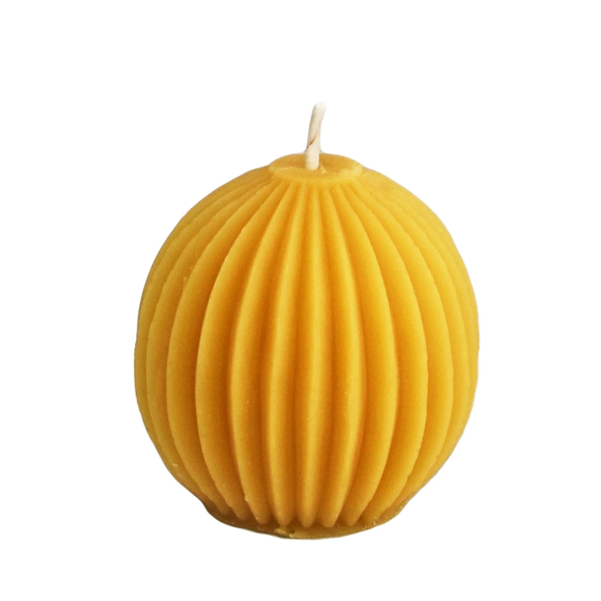 Honey Candles - Fluted Sphere Natural