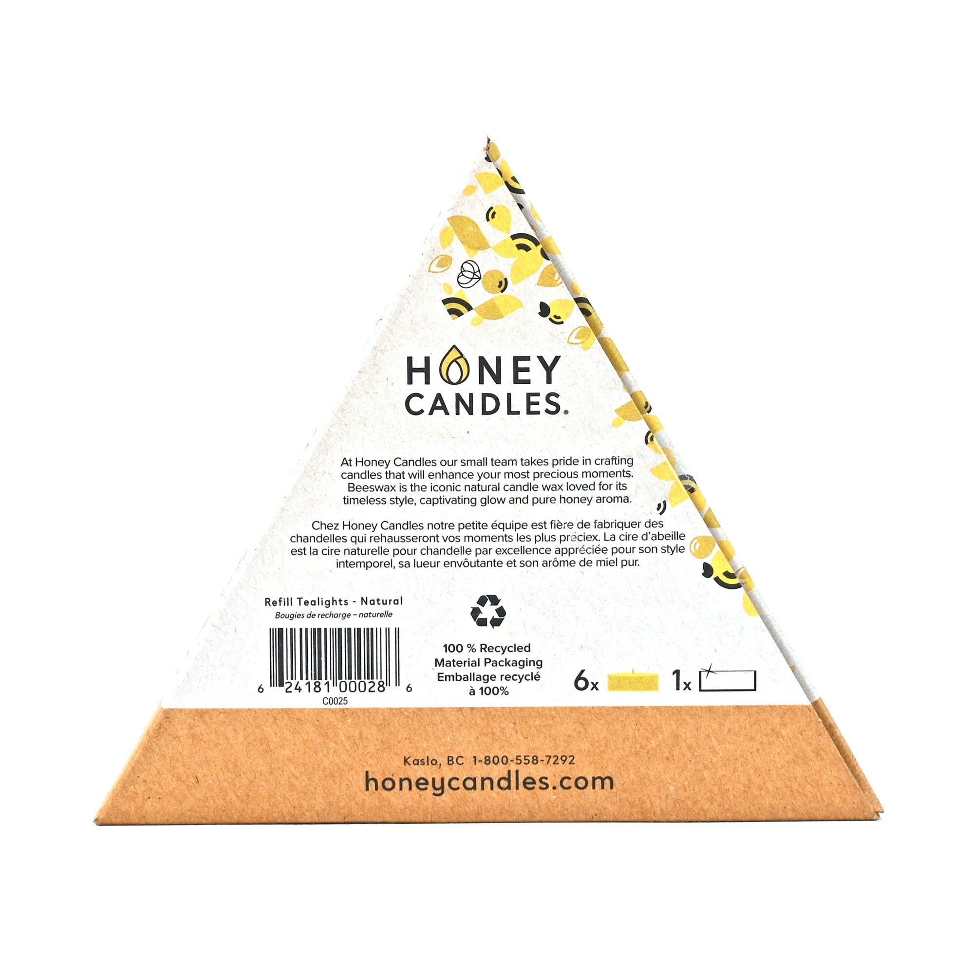 Honey Candles - Triangle 6-Pack